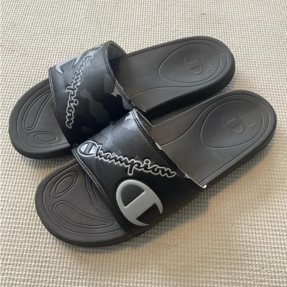 Champion Unisex Slide, Black, Camo Design Men's 11 Great Condition - Picture 8 of 8